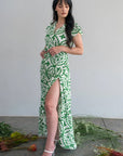 Differently: Maxi petal wrap dress – Green Arabesque