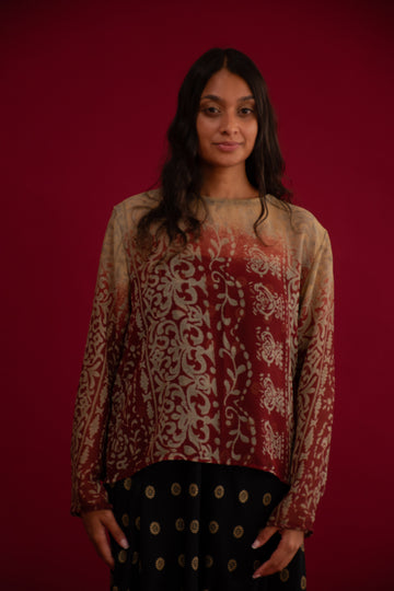 Sari for Change: The Red Vine Top