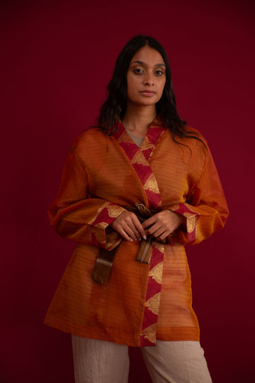 Sari for Change: The Burning Short Kimono Jacket