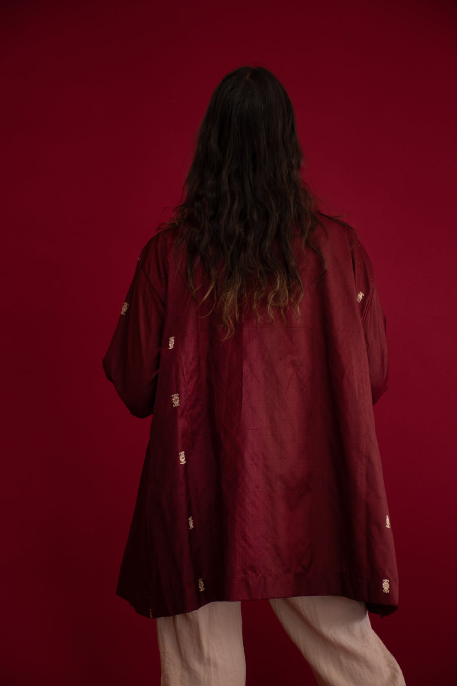 Sari for Change: The Maroon Short Kimono Jacket