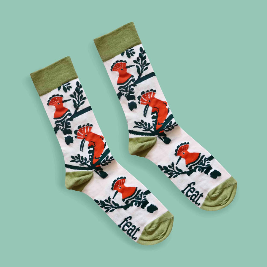 Feat. : Mens Hoopoe Bird Socks