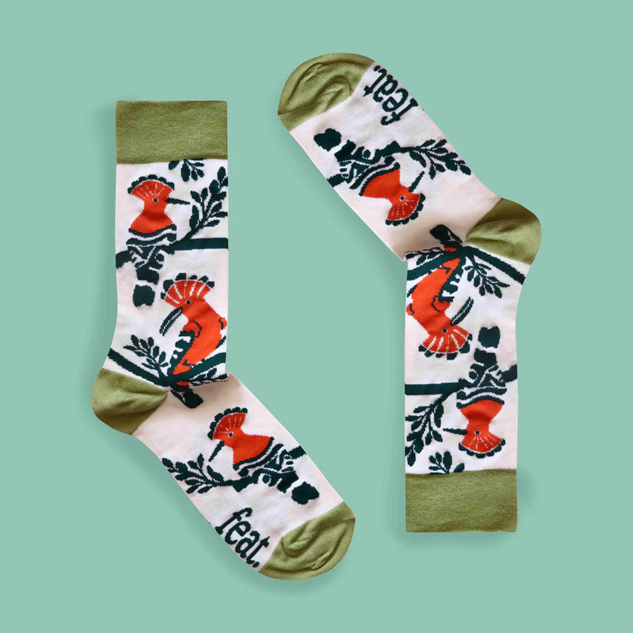 Feat. : Mens Hoopoe Bird Socks