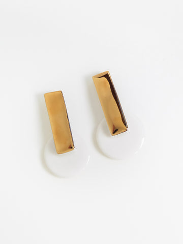 Nina Bosch: Ophelia Earrings - White