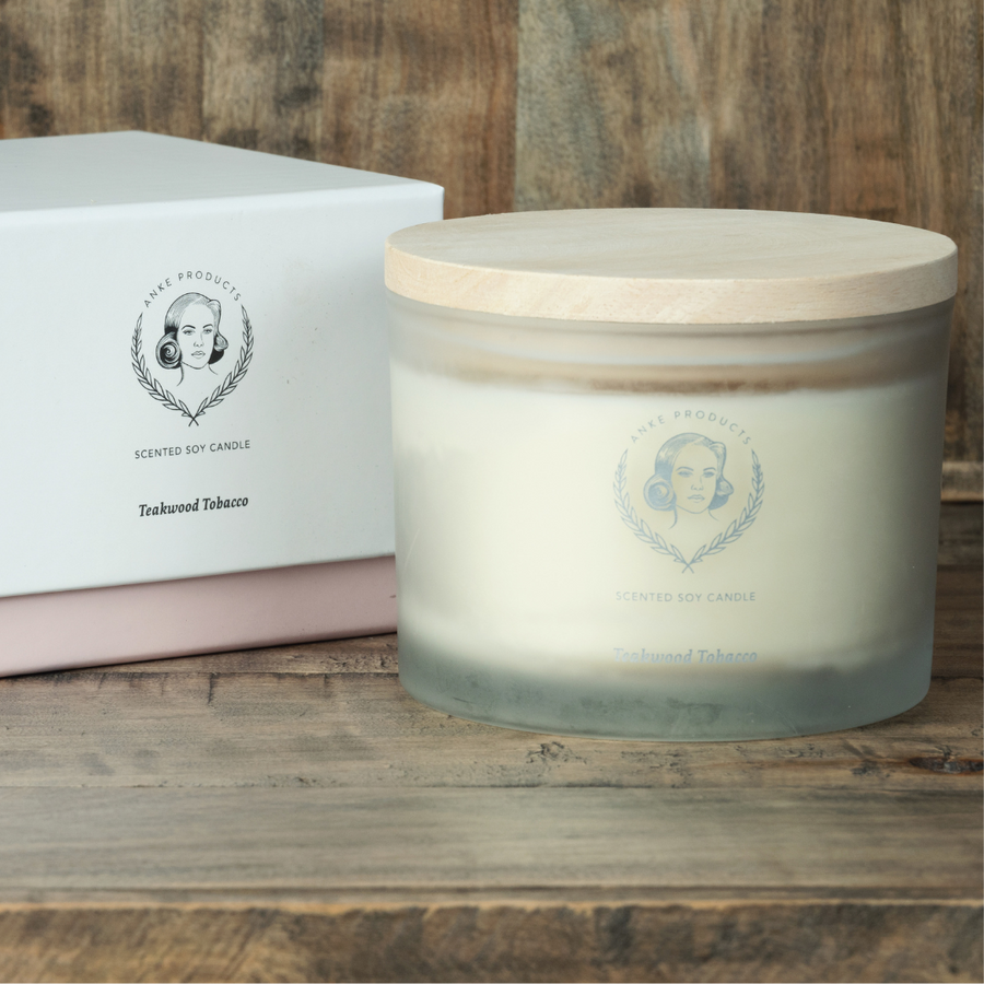 Anke: Soy Candle 370g - Teakwood Tobacco